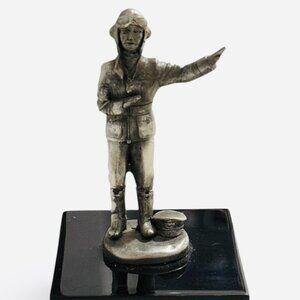 Vintage Ray Anguish Pewter Fighter Pilot Statue – Battle of Britain – Canada